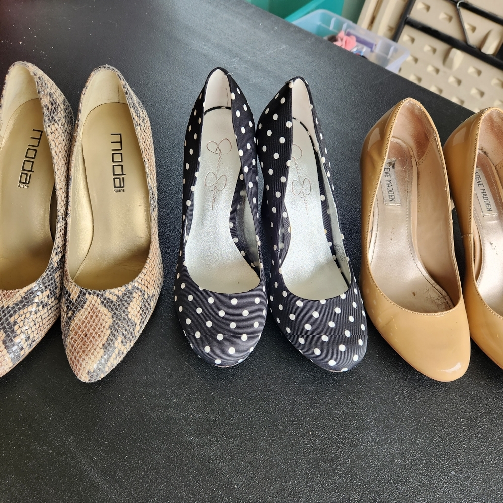 3 Pair Lot of Heels sz 8.5